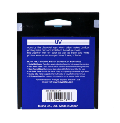 Hoya UV Pro1 Digital case back