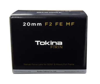 Tokina FiRIN 20 f/2.0 box front
